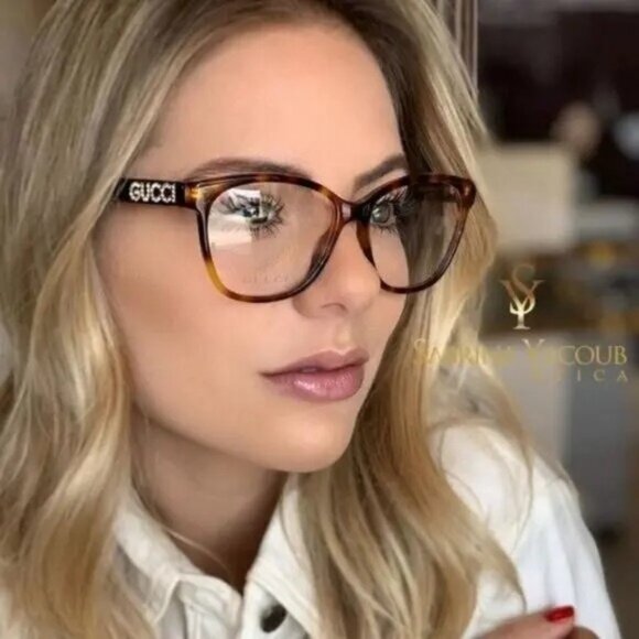 NWT GUCCI EYEGLASSES WOMEN HAVANA EYEWEAR GUCCI - Picture 3 of 4